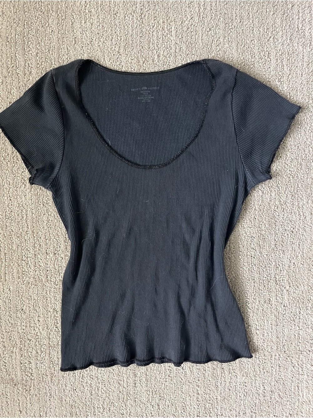 Brandy Melville ribbed black fitted baby tee